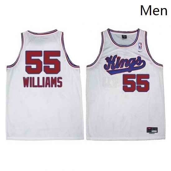 Mens Adidas Sacramento Kings 55 Jason Williams Swingman White New Throwback NBA Jersey